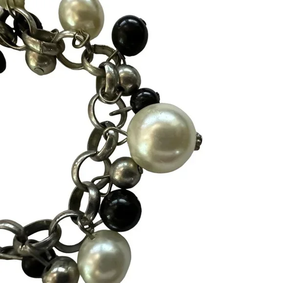 Womens Necklace Jewelry 10.25" Choker Faux Pearl Beads White Black Grey Costume - Picture 4 of 16